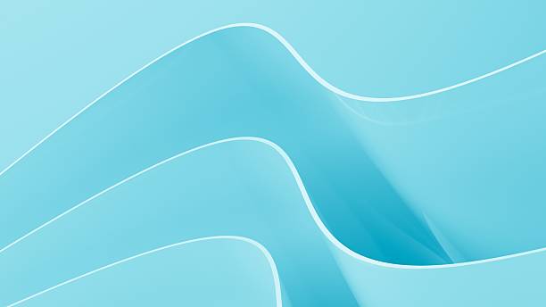 istock Abstract wavy curved 3d render. Blue soft layers of plastic with lines, folds, ruffles. Modern wallpaper, texture pattern. 2248187444