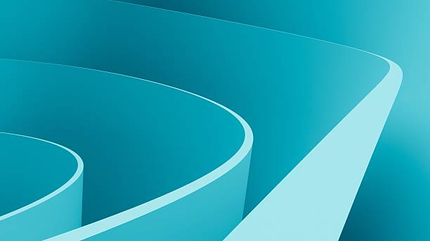 istock Abstract wavy curved 3d render. Blue soft layers of plastic with lines, folds, ruffles. Modern wallpaper, texture pattern. 2248187552