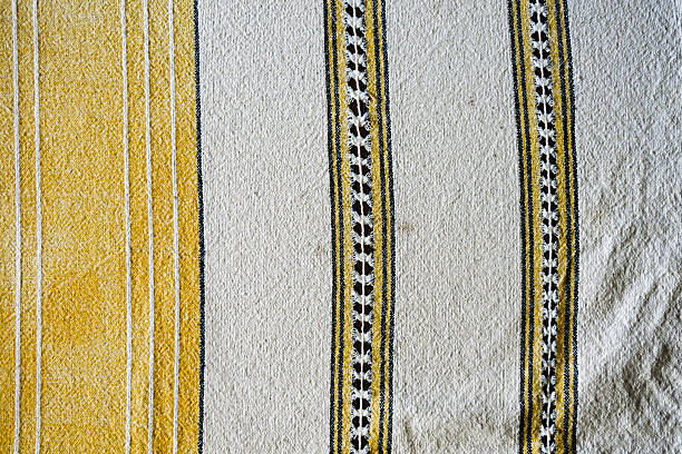 istock Turkish Handwoven Yellow and Beige Textile with Stripes 2248194633