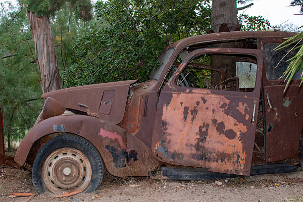 istock Vintage car rots in nature 2248195839