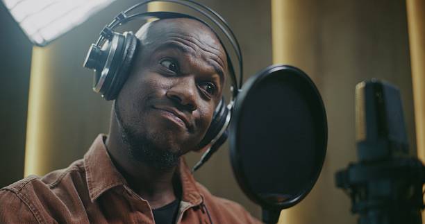 istock Voice Actor Recording Emotional Dubbing Lines In Studio 2248197003