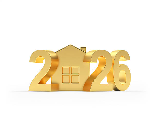 istock Golden number 2026 with a house icon. 2248197363