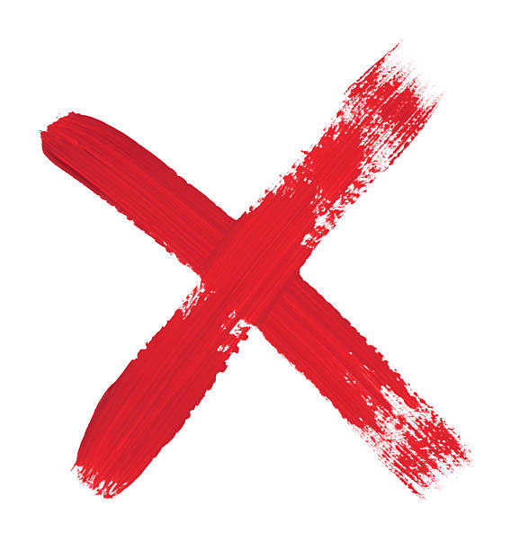 istock Red painted cross, deny sign, isolated on transparent background, design and infographic element. For creative projects and graphic templates 2248197969