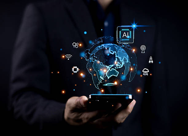istock Futuristic AI technology concept showing a digital globe emerging from a smartphone, symbolizing innovation global connectivity, data intelligence smart solutions, and advanced digital transformation. 2248201032