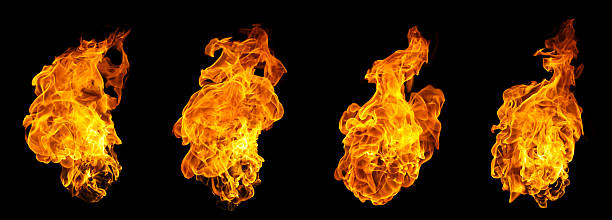 istock High-detail fire flames isolated on black background, featuring dynamic orange and yellow shapes ideal for energy themes, heat concepts, visual effects, and creative design projects. 2248215183