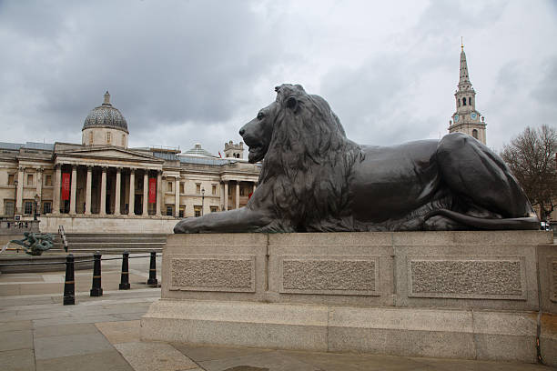 The South Bank Lion statue (also known as the Coade Stone Lion) which sits on the side of Westminster Bridge, opposite the Houses of Parliament.