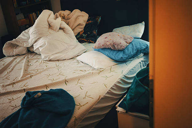 istock An unmade bed in the bedroom 2248215488