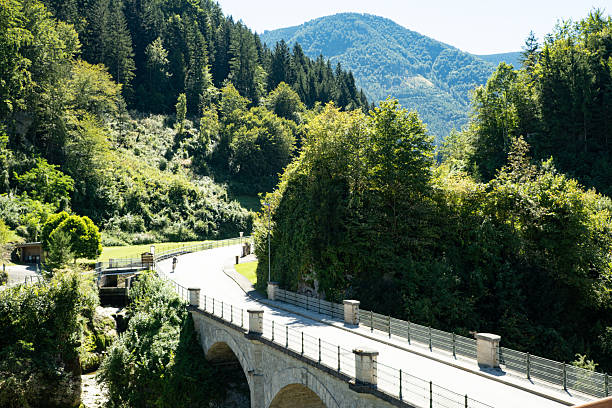 Scenic Alpine Landscape with Austrian Bridge and Mountains