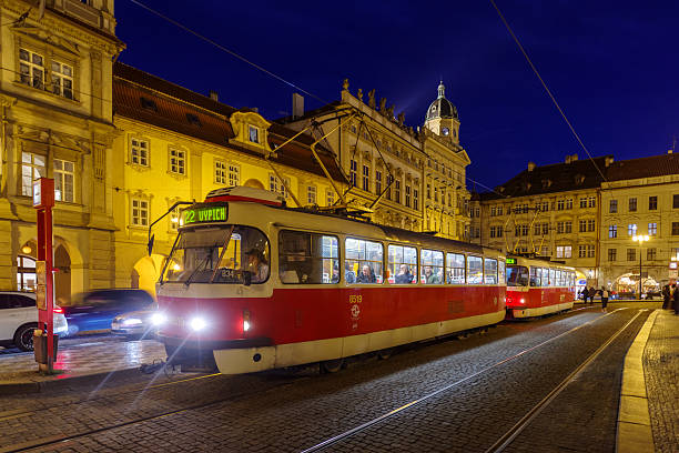 Prague, Czech Republic - 4 November 2025: Night view the street at the Old Town (Mala Strana district) in Prague, the capital and largest city in the Czech Republic and the historical capital of Bohemia