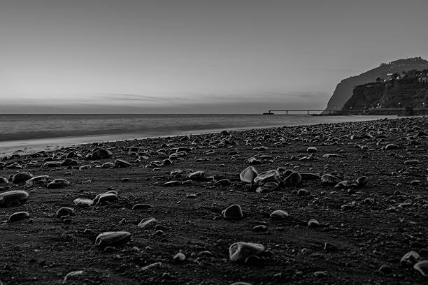 istock Funchal Beach at sunset in Black and White 2248228490