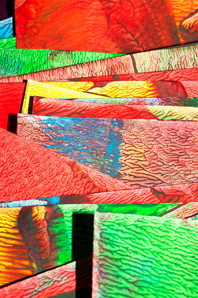istock Thick vibrant abstract acrylic paint texture with lines splatters 2248231586