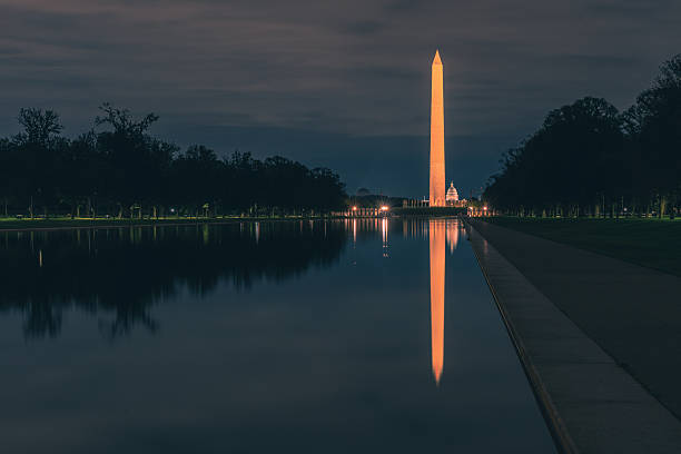 istock Washington Monument reflected in Reflecting Pool at dusk. 2248239530