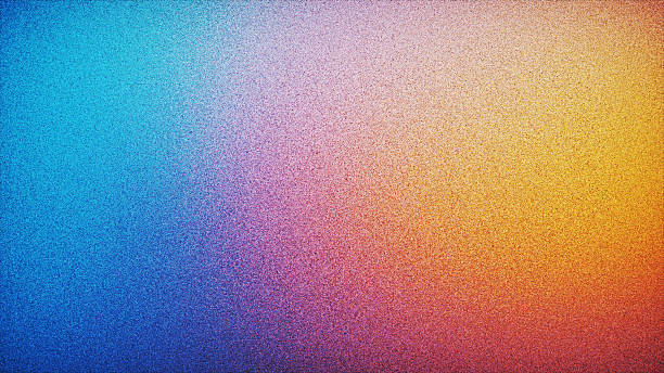 istock Soft grainy gradient with cool blue and warm radiant orange shades created from thousands of individual dots. Colorful texture with cinematic film grain aesthetic for minimalist creative projects 2248246816