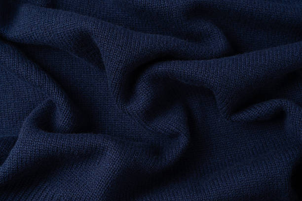 istock Navy blue merino wool sweater texture as background. Top view. 2248248395