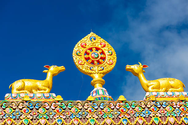 istock Stupa on Himalayan trail at Everest Base Camp with prayer flags, snow peaks, rugged landscape, Nepal 2248248842