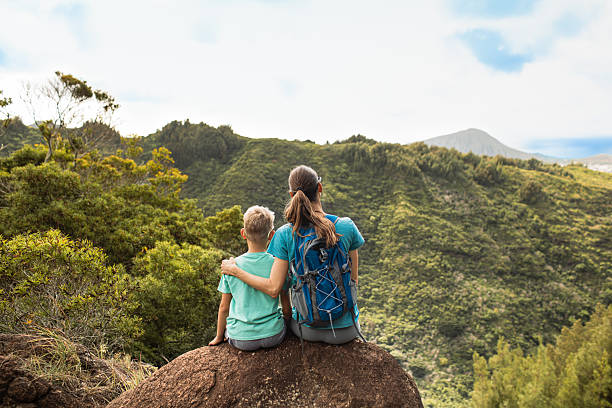 istock Mother and son looking at the beautiful natural setting. Location Hawaii. 2248253874