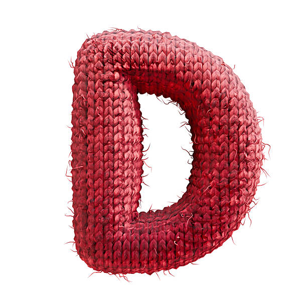 istock Red wool knitted font Letter D 3D 2248255853