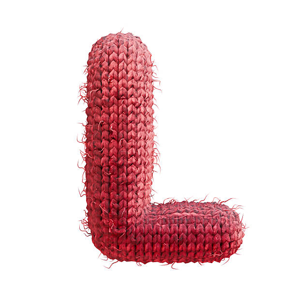 istock Red wool knitted font Letter L 3D 2248255912