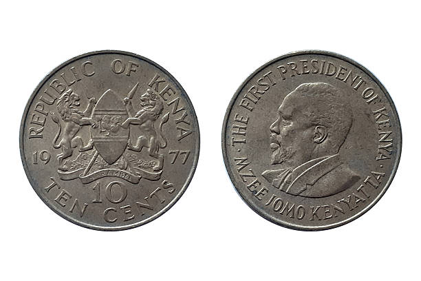 istock Kenya 10 Cents Coin 1977 – Obverse and Reverse on White Background 2248257486