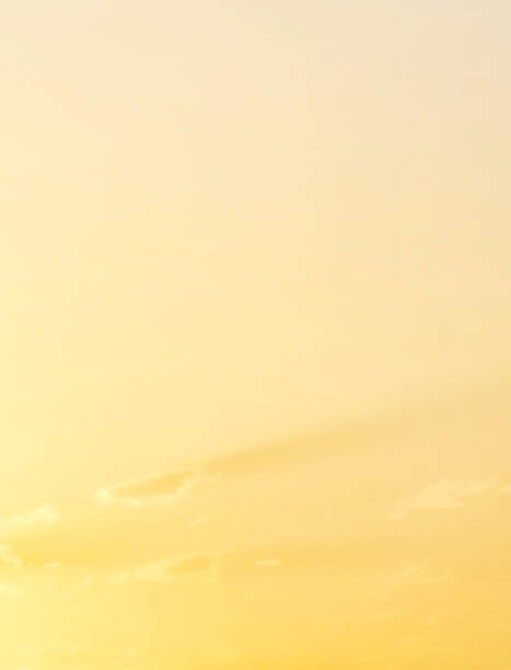 Yellow golden sky pastel with fluffy cloud. Summer sunset nature landscape.