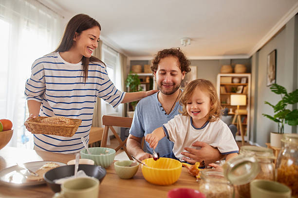 istock Family enjoying happy breakfast time at home 2248267563
