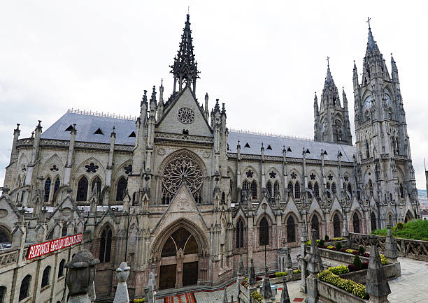 Quito, Ecuador - February 1, 2017: Basilica Del Voto Nacional.