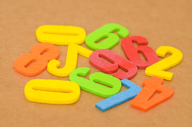 Number wood block cubes for learning Mathematic, education math.