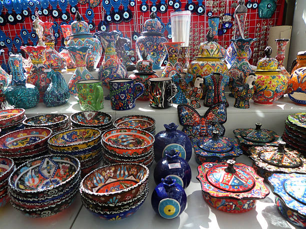 istock Colorful Ceramic Pottery on display in a shop 2248271399
