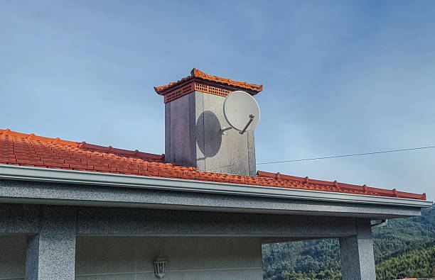 Antenna on a house chimney
