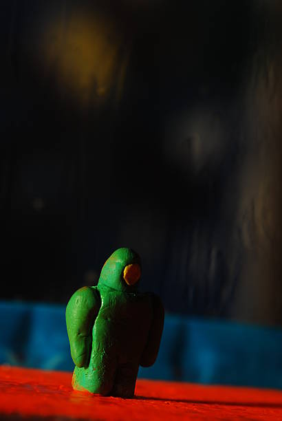 istock Cartoon story, plasticine people, alone under the rain 2248274854