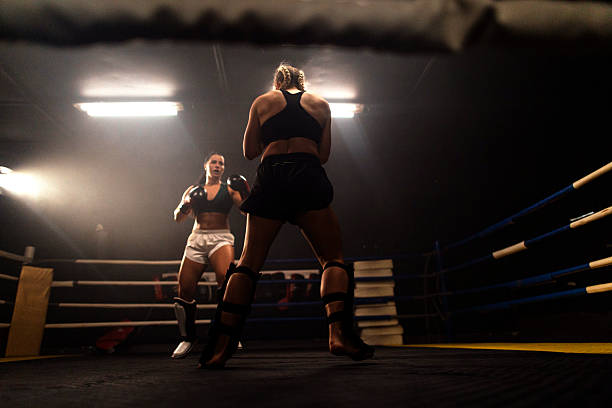 istock Boxing match between two female fighters in ring 2248280909