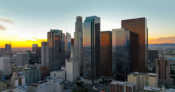 istock Downtown Los Angeles aerial panorama. LS city. 2248284213