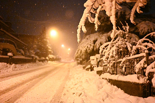 istock Winter storm bringing heavy snow at night 2248284785