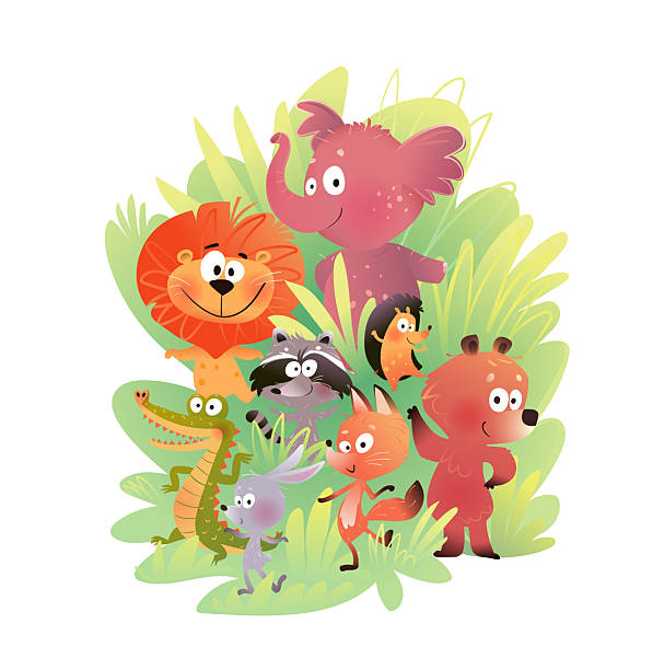 istock Fun Animals Group in Jungle or Nature for Children 2248286283