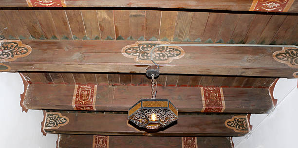 a view of the decorative ceiling of an old hotel in Ensenada that is open to tourists for viewing