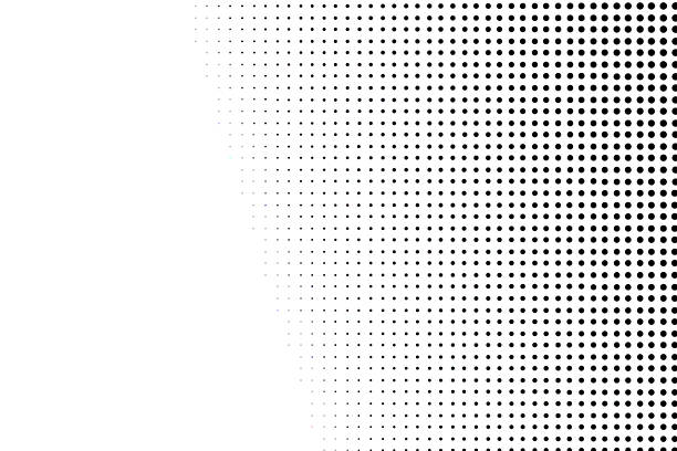 fun beautiful black and white shadow halftones retro pop art funky urban colorful comic book. Dotted halftone gradient texture. Vanishing polka dot background. Repeating dots gradation pattern