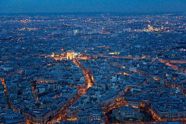 istock Panoramic view of Paris at night, France 2248307043