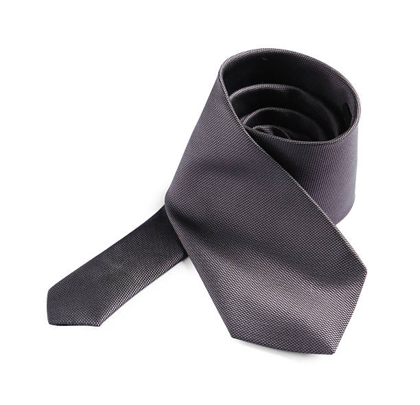 istock One grey necktie isolated on white. Men's accessory 2248307100