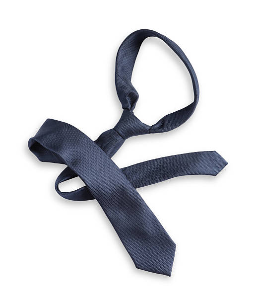 istock One blue necktie isolated on white, top view 2248307199