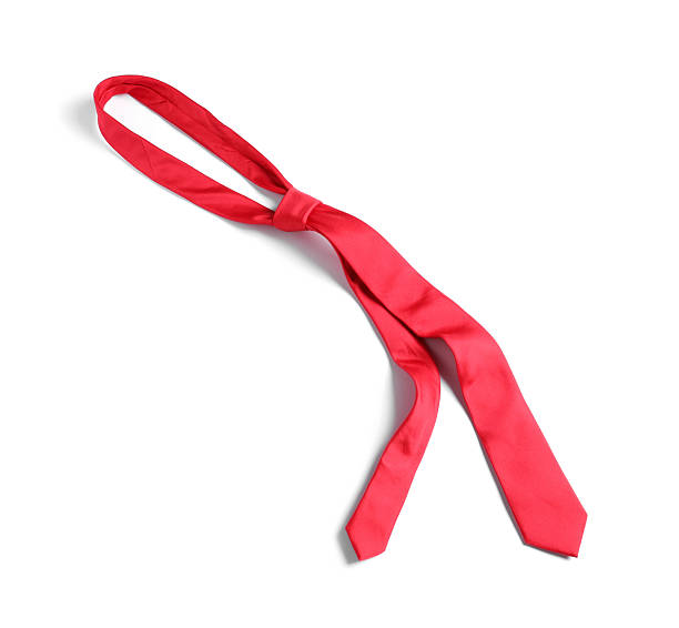 istock One red necktie isolated on white, top view 2248307200