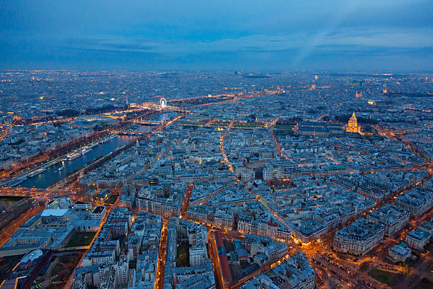 istock Panoramic view of Paris at night, France 2248307382