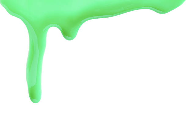 istock Green nail polish flowing on white background 2248317744