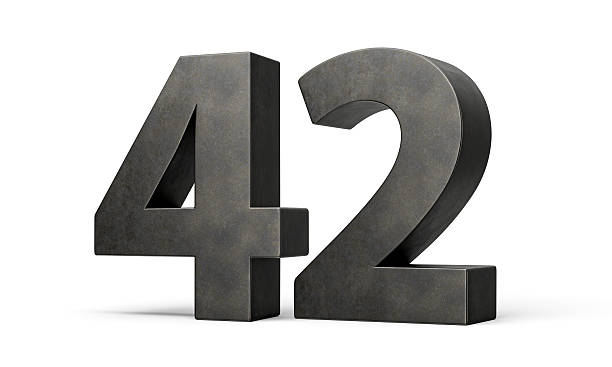 istock Number Forty two 42 Digit Made Of Gray Smooth Cast Iron Isolated On White Background 3d Illustration 2248321052