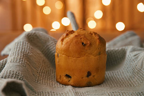Set of glazed and garnished artisanal panettone