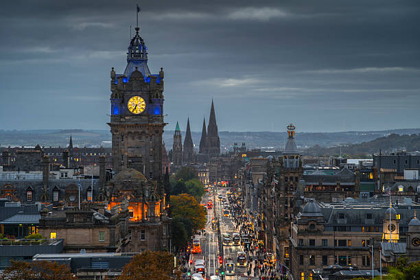 istock Edinburgh Night Skyline with Princes Street and Historic Architecture 2248323807