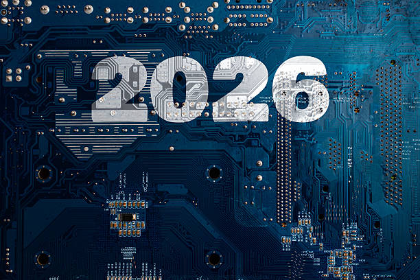 istock New year 2026 concept. electronic computer circuit board hardware technology. Motherboard digital chip. Computer components background. 2248327357