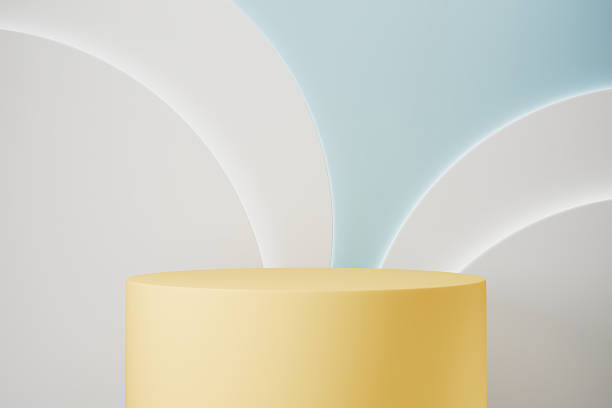 istock The yellow podium is standing still on a white background 2248330468