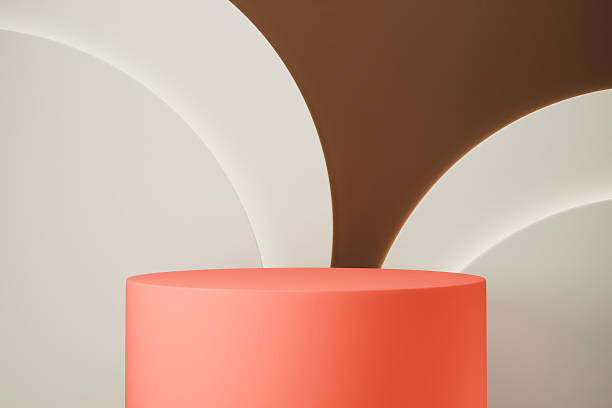 istock The orange podium is standing still on a white background 2248331238