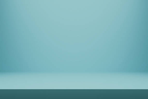 istock Spotlight shines on a lone chair in a blue room 2248331422