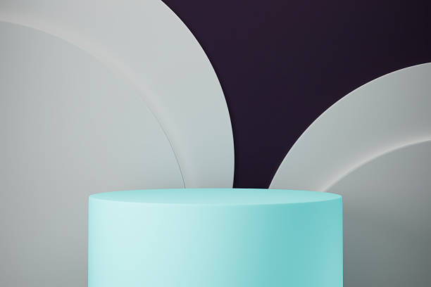 istock The blue podium is standing still on a white background 2248331846